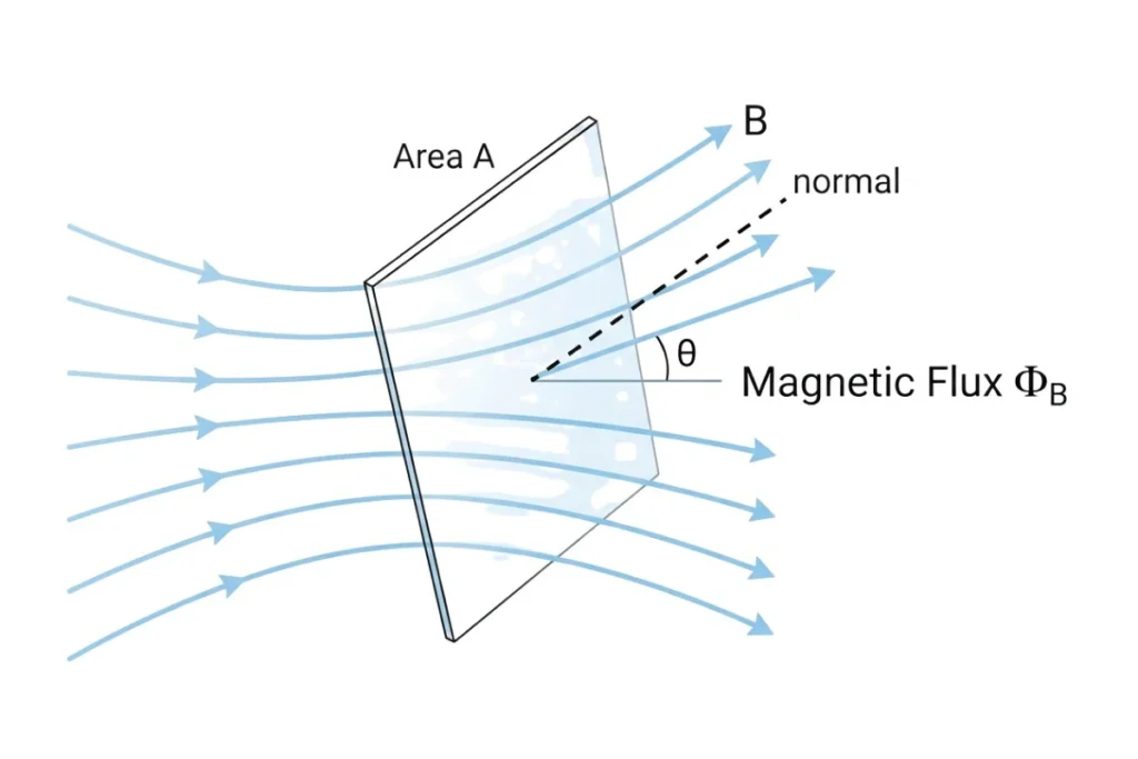 magnetic flux react a perpendicular plane surface