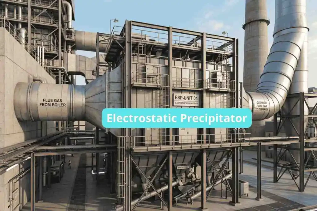 ESP working between boiler and chimney in a power plant