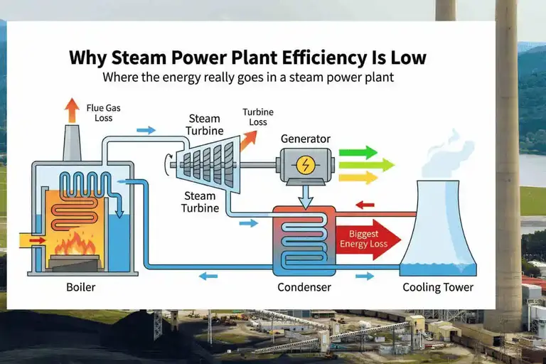where energy really goes in a steam power plant