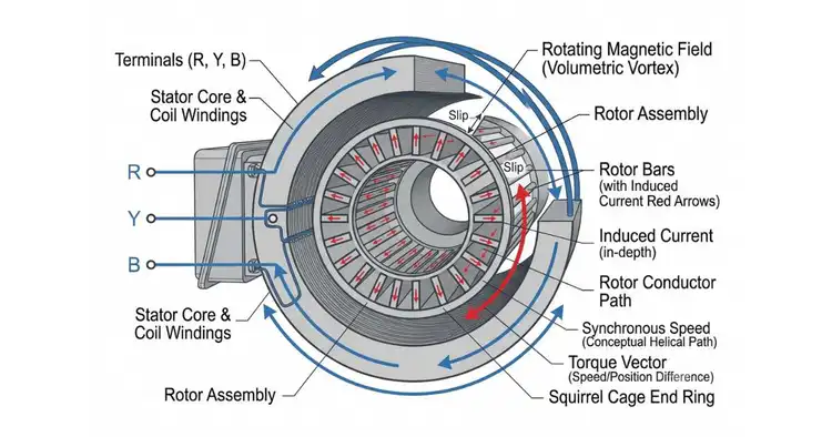 working principle of three phase induction motor
